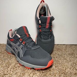 ASICS Gel-Venture 8 Women's Trail Running Shoes Size 8.5 Grey/Ginger/Peach NICE!